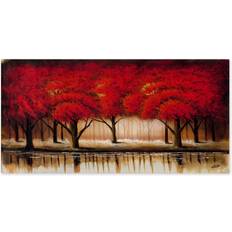 Interior Details Trademark Global "Parade of Red Trees II" Canvas Wall Art, Multicolor, 16X32" Wall Decor