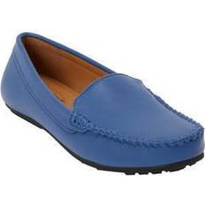 Low Shoes Wide Width Women's The Milena Moccasin by Comfortview in Royal (Size W)