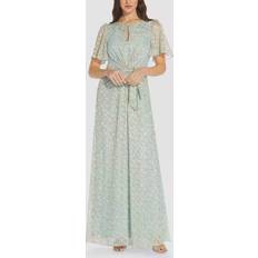 Adrianna Papell Robes Adrianna Papell Floral Jacquard Keyhole Gown Female