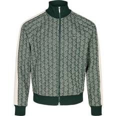 Lacoste Men's Regular Fit Monogram Print Zip Sweatshirt - Green/Beige