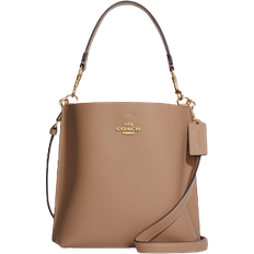 Brown - Leather Bucket Bags Coach Mollie Bucket Bag - Gold/Taupe