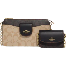 Coach Poppy Crossbody with Card Case Set - IM/Light Khaki/Brown Multi