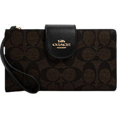 Coach Tech Wallet in Colorblock Signature Canvas - Gold/Brown/Black