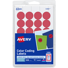 Avery 5466 3/4" Red Round Removable Write-On Printable Labels 1008/Pack