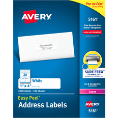 Avery Labels Avery 5161 Laser Address Labels, 1 x 4" White 2,000 Labels