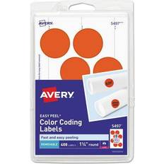 Avery 5497 1 1/4" Neon Red Round Removable Write-On Printable Labels 400/Pack