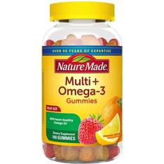C Vitamins Fatty Acids Nature Made Multivitamin Omega-3 Gummies Strawberry, Lemon & Orange 140ct