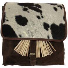 Huntley Equestrian Cowhide Backpack, Brown