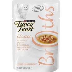 Cat Food - Fish & Reptile Pets Fancy Feast Creamy Broths with Wild Salmon Pouches, 1.4-oz