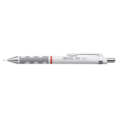 Weiß Bleistifte Rotring roterande mekanisk penna Tikky 0,5 mm, vitkromad, styv rörformad spets, gummerad, korrugerad (S0770530)