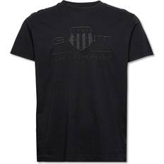 Gant Tops Gant Men's short-sleeve T-shirt with matching embroidered logo, Black