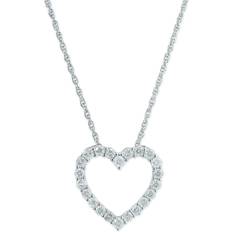 Effy Heart Pendant Necklace - White Gold/Diamonds