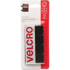 Black Picture Hooks Velcro Brand Sticky-back Fasteners, Removable Adhesive, 0.88" X 0.88" Black, 12/pack VEK90072 Black