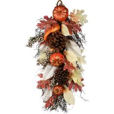 Glass Decorations National Tree Company 24" Harvest Maple Leaf Teardrop Unisex Decoration