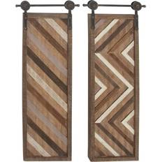 Framed Art on sale Ridge Road Decor 9th & Pike(R) Rectangular Metal Wall Set of 2 Brown