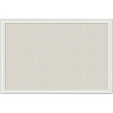 U BRANDS Natural Linen Bulletin Board 30 x 20 White MDF Decor Frame 2074U