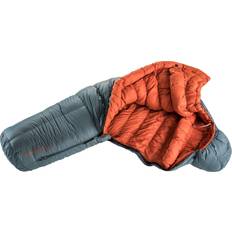 Deuter Schlafsäcke Deuter Astro Pro 600 EL Sleeping bag Kids Teal Paprika Extra Long Ouverture gauche
