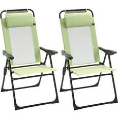 Outsunny Camping Backpack Chair with Padded, Compact Folding