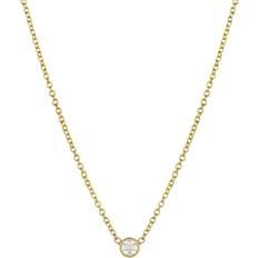 Zoe Lev Small Bezel Necklace - Gold/Diamond