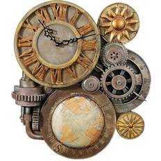 Kunstharz Uhren Design Toscano Gears of Time Sculptural Wanduhr 38.1cm
