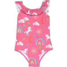 Hatley Unicorns & Rainbows Ruffle Sleeve Swimsuit - Pink