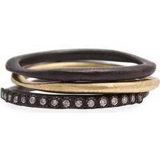 Jewelry Sets Armenta Old World Midnight Stacking Ring Set - Gold/Black/Diamonds