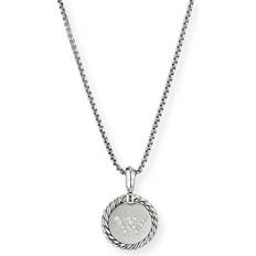 David Yurman Initial Charm Necklace - White Gold/Diamonds