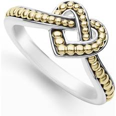 Two-Tone Beloved 10mm Heart Ring SS 18K