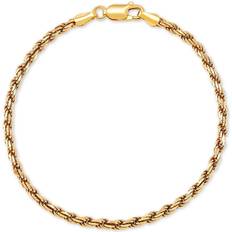 Nuragold 14k Yellow Gold 4mm Rope Chain Diamond Cut Bracelet, Mens Womens  Jewelry 7 7.5 8 8.5 9