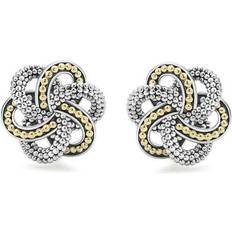 Lagos Love Knot Omega Clip Stud Earrings - Gold/Silver