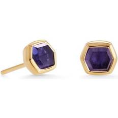 Kendra Scott Davie Stud Earrings - Gold/Purple