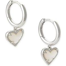 Kendra Scott Silver Earrings Kendra Scott Ari Heart Huggie Earrings - Silver/Mother Of Pearl
