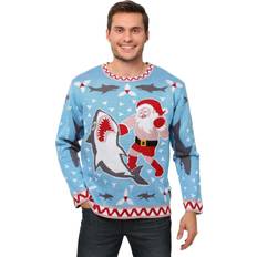 Santa vs Shark Men's Ugly Christmas Sweater instock FUN9116AD