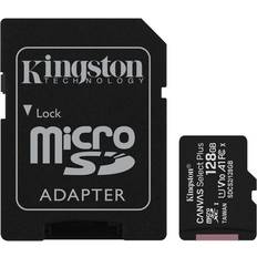 128 GB - microSDXC Minnekort Kingston Canvas Select Plus microSDXC Class 10 UHS-I U1 V10 A1 100MB/s 128GB +Adapter