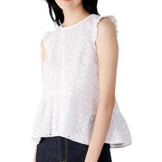 Kate Spade Eyelet Flounce Top - Fresh White