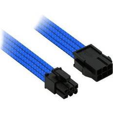 Nanoxia Single Sleeve Förlängningskabel för ström 6-stifts PCIe-ström (hane) till 6-stifts PCIe-ström (hona) 30 cm sprintlåsning blå