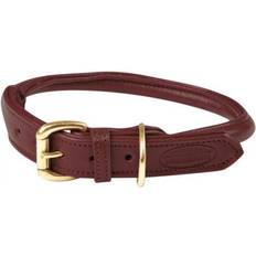 Weatherbeeta Rolled Leather Dog Collar Maroon