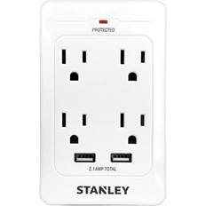 BN-LINK 3 Outlet Wall Mount Surge Protector Adapter with 3 USB Charging Ports 4.2A - White