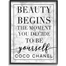 Stupell Industries Beauty Begins Once You Decide To Be Yourself Framed Art 14x11"