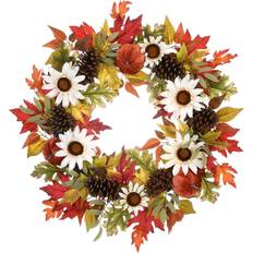 Glass Christmas Trees National Tree Company 32" Harvest Sunflowers and Pumpkins Wreath Unisex Christmas Tree