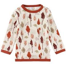 Polyamid Overdeler Joha Wool/Bamboo Sweater - White/Red w. Trees (17634-70-3376)