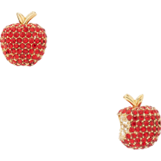 Kate Spade Apple Of My Eye Pave Stud Earrings - Gold/Red