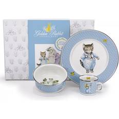 Stainless Steel Baby Dinnerware Golden Rabbit Tom Kitten Child Set