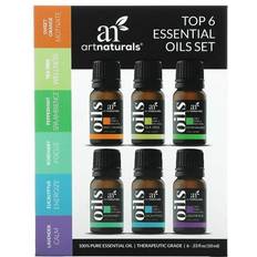 Essential oil's artnaturals Top 6 Essential Oils Set, Assorted, 0.33 fl oz 6 pk False