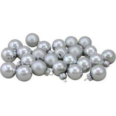 Northlight 24ct Matte Glass Ball Christmas Ornament Set 1 Gray