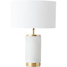 Fondant Small Table Lamp in Ivory and Soft Brass with Linen Shade