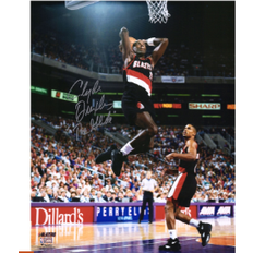 Fanatics Portland Trail Blazers Clyde Drexler Autographed 16" x 20" Two-Hand Dunking Photograph with "The Glide" Inscription