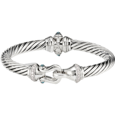 David Yurman Buckle Bracelet with Pavé - Silver/Diamond/Topaz