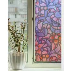 Window Film Reims Blue Pink Self Adhesive Window Film Set of 2 Window Film 2