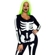 Skeletons Costumes Leg Avenue Printed Glow In The Dark Skeleton Catsuit